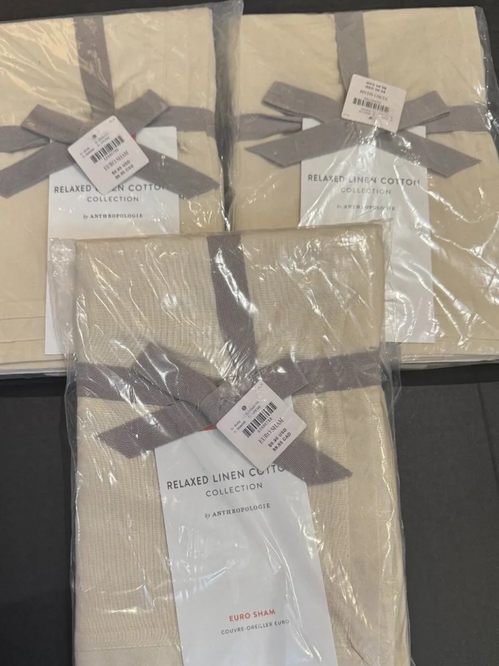Anthropologie Relaxed Cotton Linen Collection — King Duvet + 3 Euro Shams (NWT)